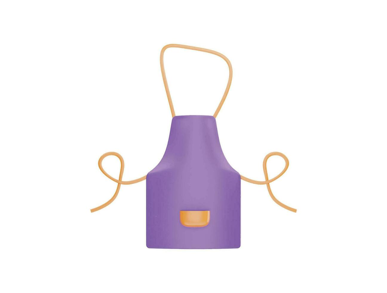 avental de cozinha com estilo minimalista dos desenhos animados do ícone do vetor 3d