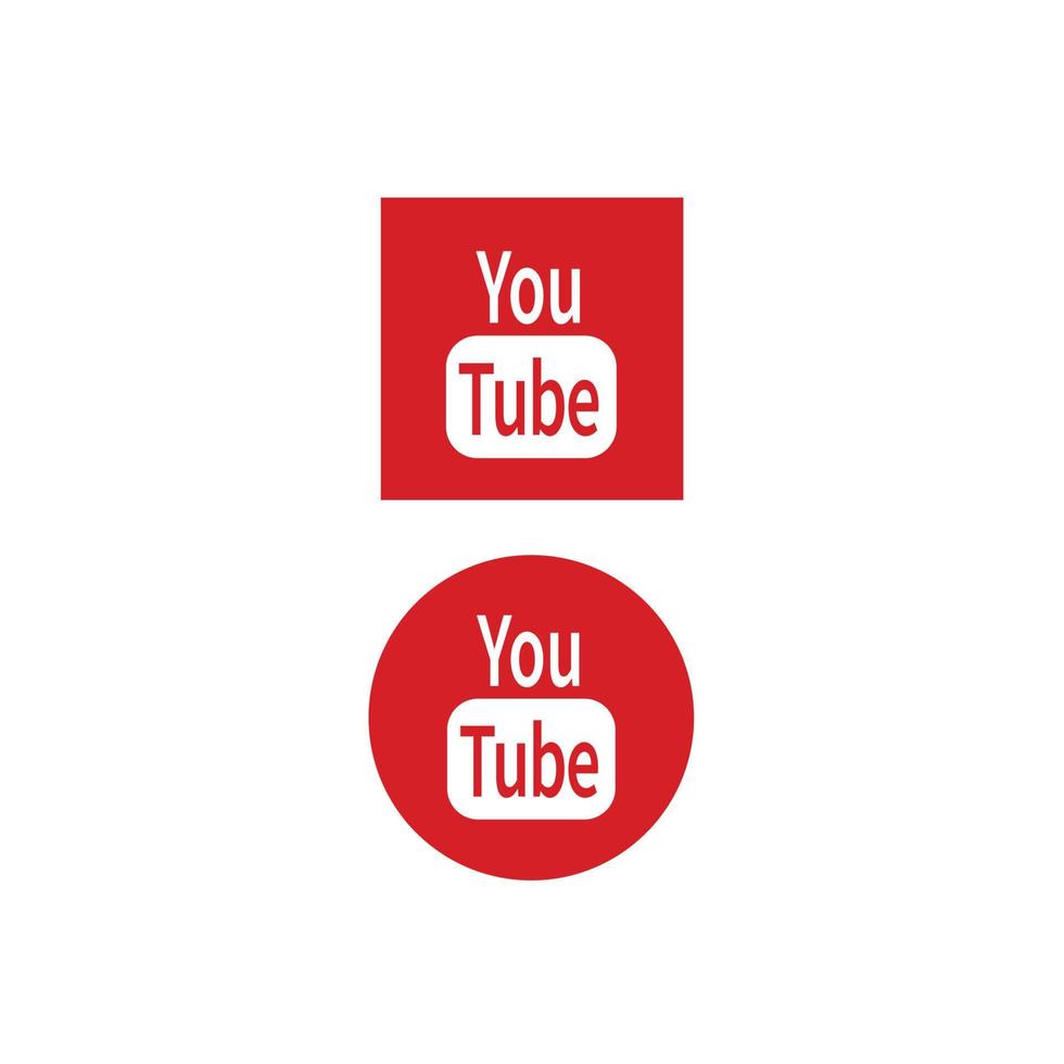 ícone de vetor do youtube. dois tipos de logotipo do youtube