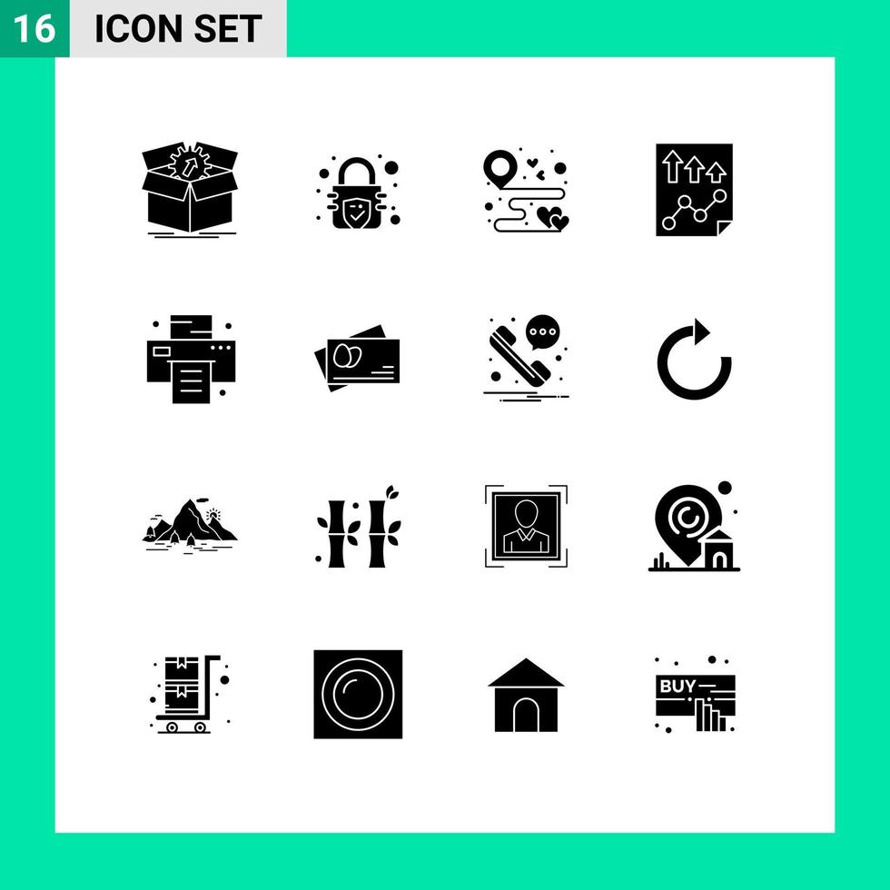 pacote de ícones vetoriais de estoque de 16 sinais e símbolos de linha para elementos de design de vetores editáveis de alta festa de destino de página de relatório