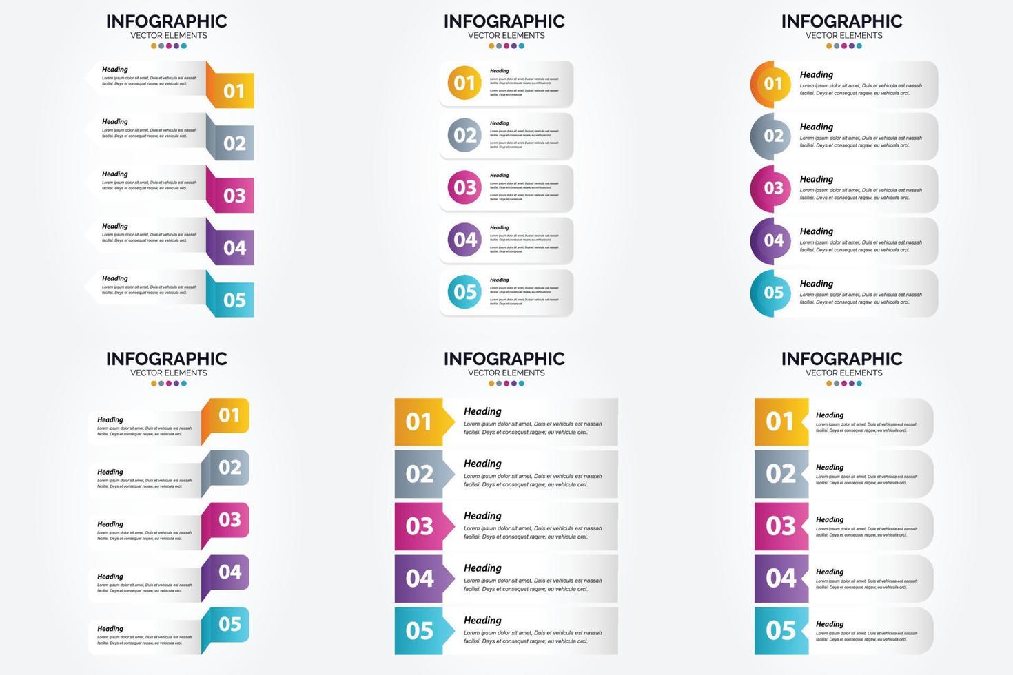 conjunto de design plano de infográficos de ilustração vetorial para folheto publicitário e revista vetor