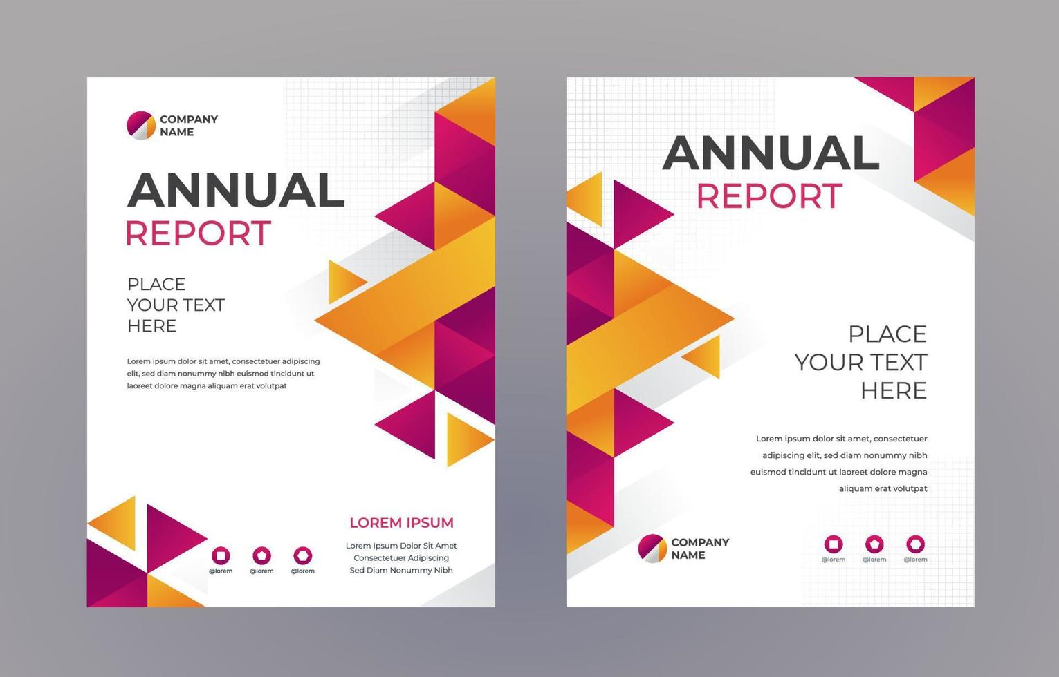 capa de relatório anual de conceito triangular gradiente vetor