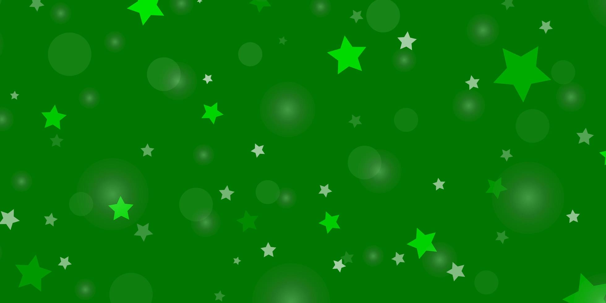 fundo verde claro com círculos, estrelas. vetor