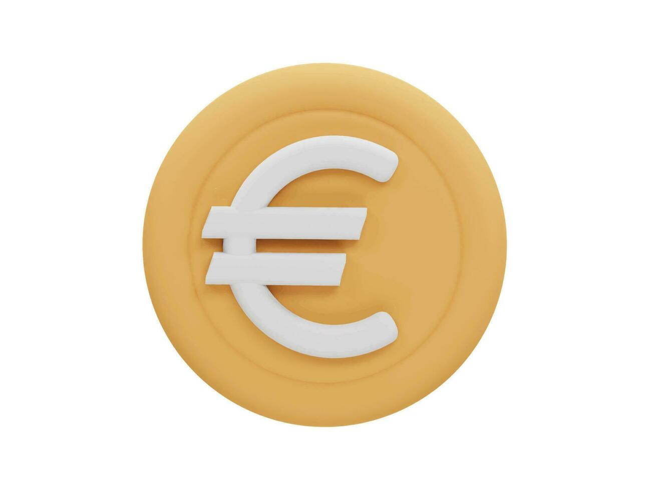 moeda de euro com estilo minimalista dos desenhos animados do ícone do vetor 3d