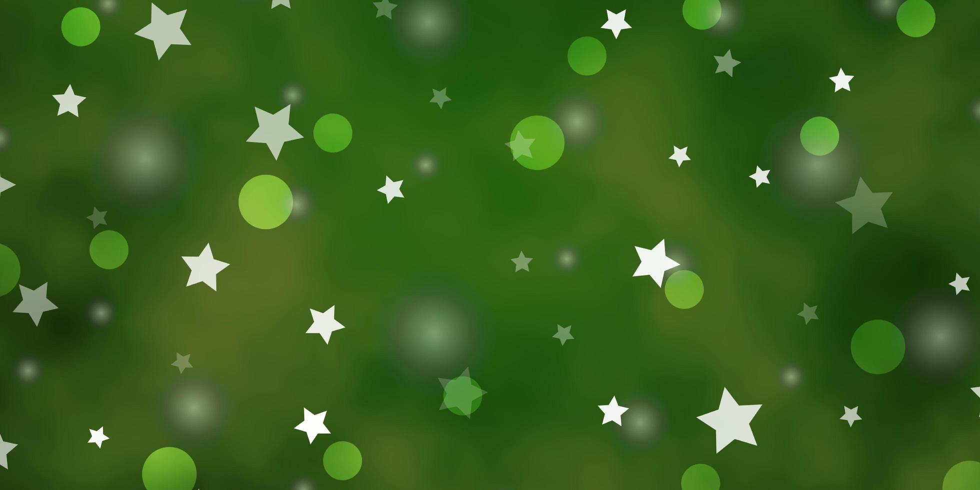 fundo verde claro com círculos, estrelas. vetor