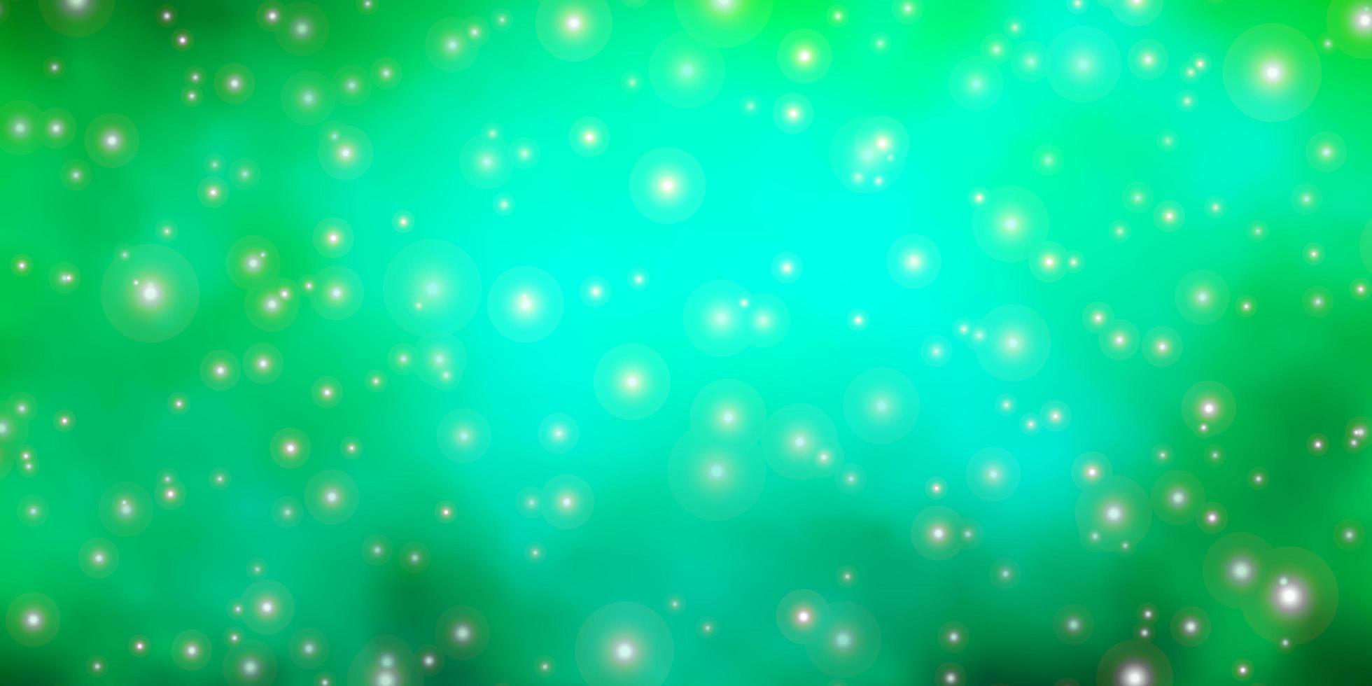 fundo verde claro com estrelas pequenas e grandes. vetor