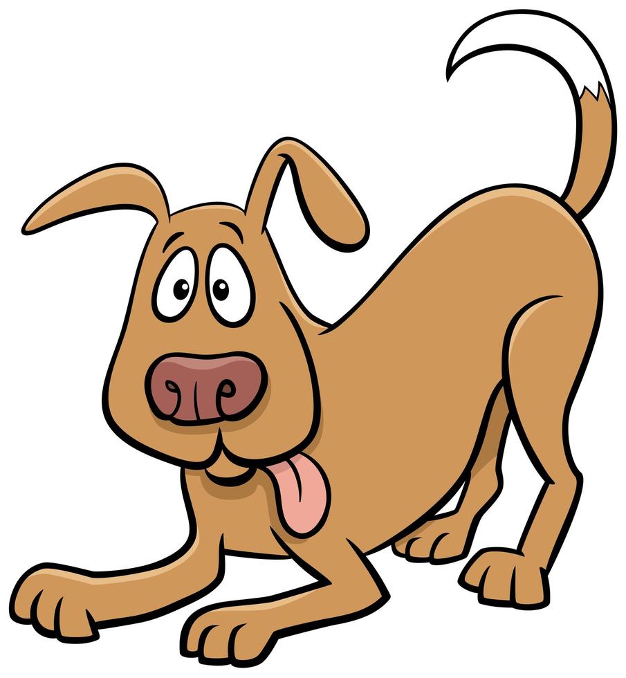 desenho animado lúdico cão ou filhote de cachorro personagem animal vetor