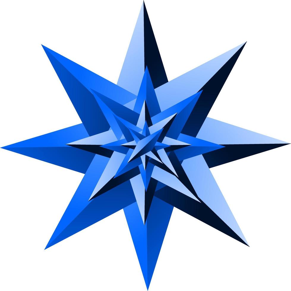 as ilustrações e clipart. um design de logotipo. estrela azul isolada no branco vetor