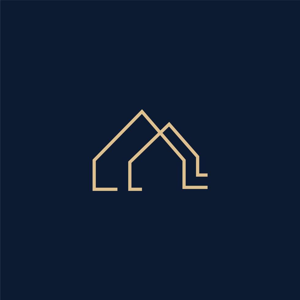 ilustração em vetor de logotipo de construção de casa. com estilo de contorno minimalista. perfeito para negócios e imóveis