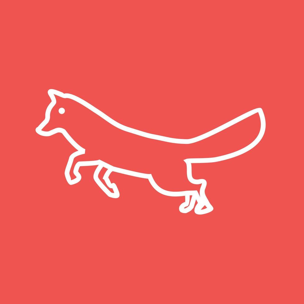 ícone de fundo de cor de linha de raposa vetor