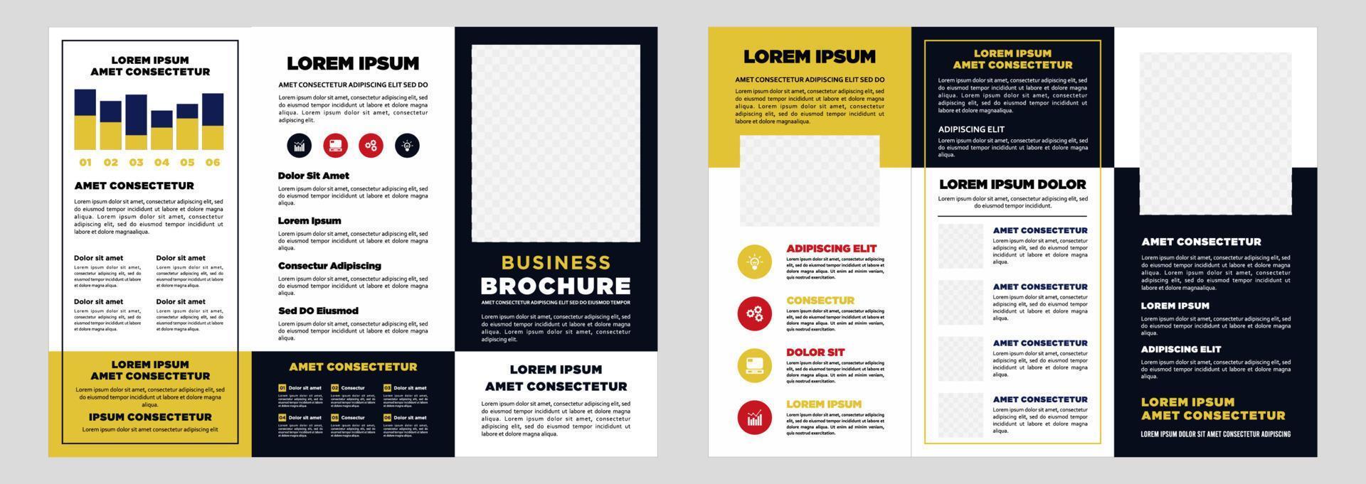 modelo de folheto com três dobras de marketing digital de negócios minimalista vetor