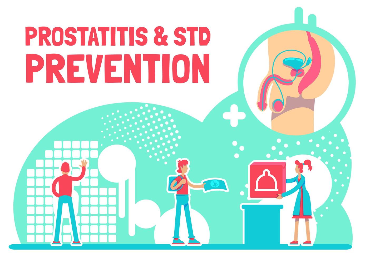 cartaz de prevenção de prostatite e dst vetor