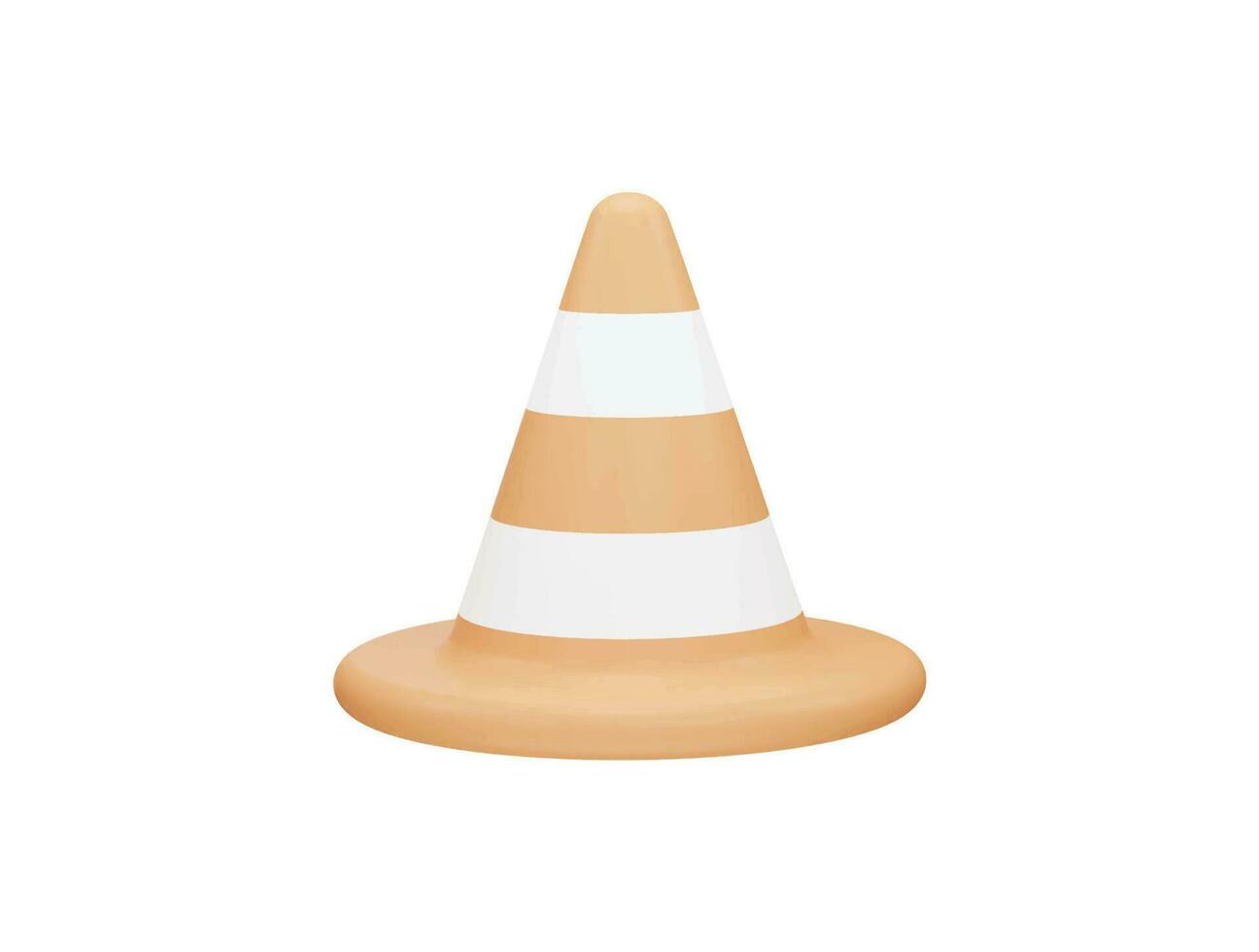 cone de tráfego com estilo minimalista de desenho animado de ícone vetorial 3d vetor