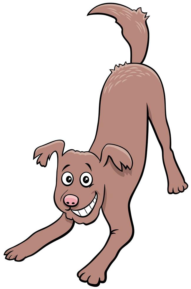 personagem de animal de estimação cão brincalhão feliz vetor