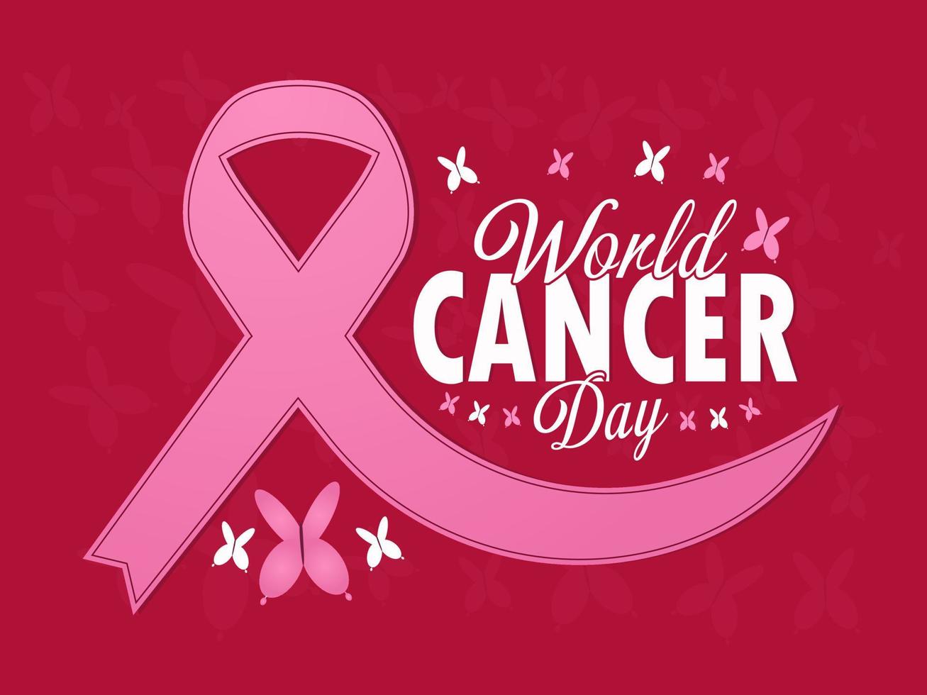 dia mundial do câncer vetor logotipo evento conceito fita colorida com design de ilustração vetorial
