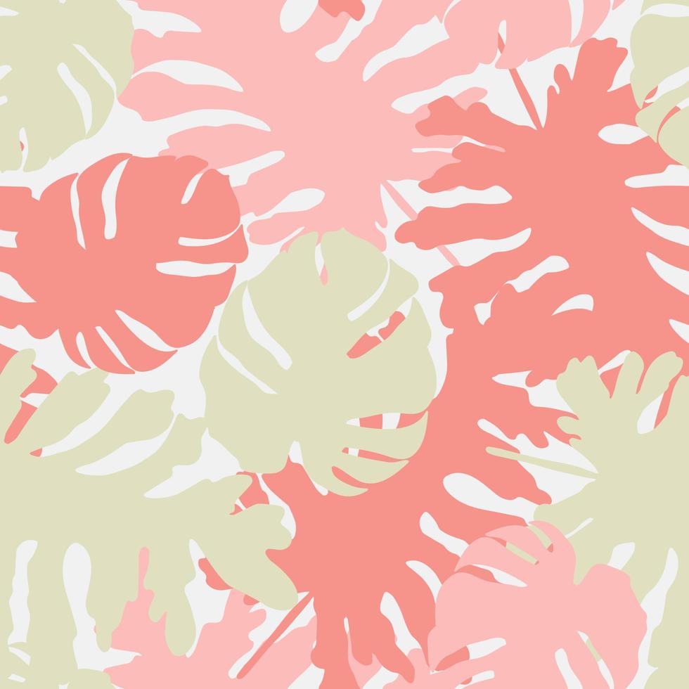 bela monstera tropical deixa design de padrão sem emenda. fundo de natureza de folhas tropicais. ilustração brasileira na moda. design de primavera e verão para têxteis, estampas, papel de embrulho. vetor