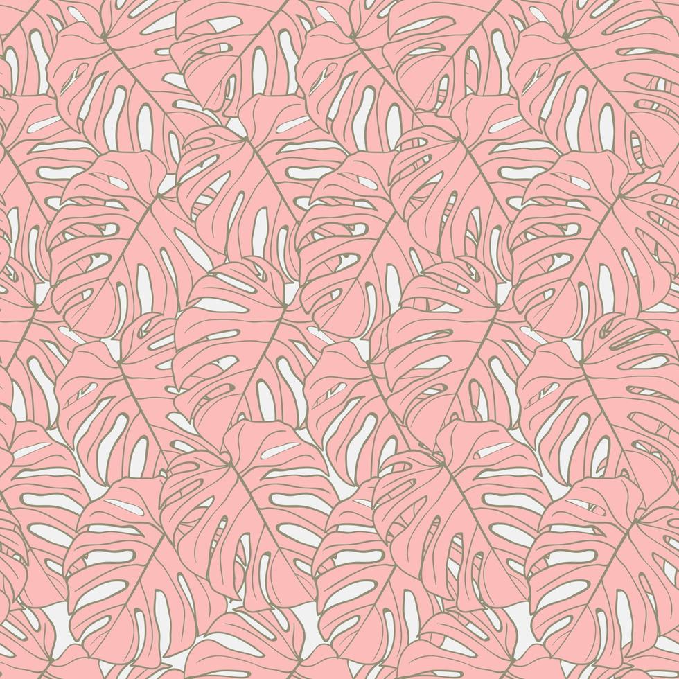 bela monstera tropical deixa design de padrão sem emenda. fundo de natureza de folhas tropicais. ilustração brasileira na moda. design de primavera e verão para têxteis, estampas, papel de embrulho. vetor