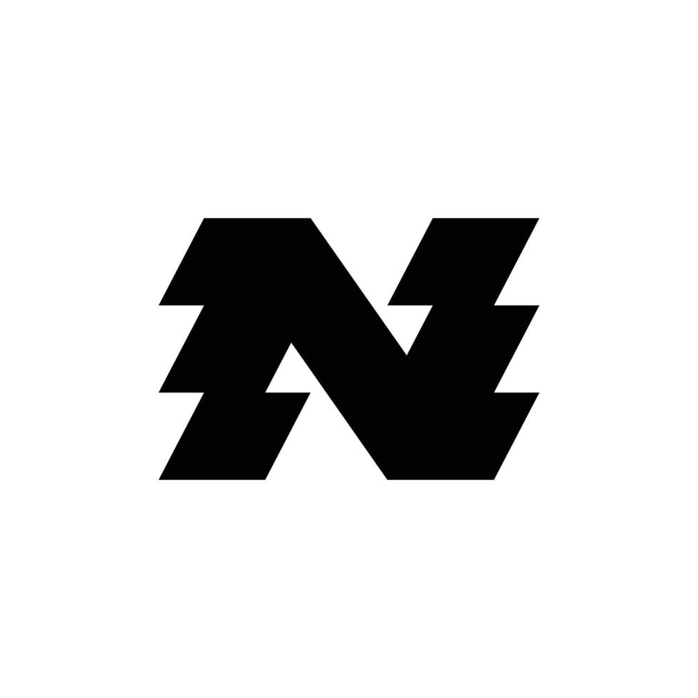 letra n logotipo abstrato vetor