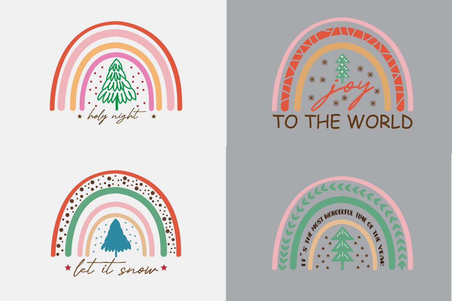 arco-íris de natal boho svg vetor