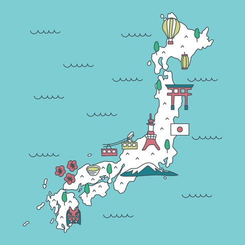 Vector Mapa Japonês