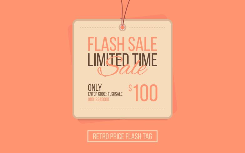 Price Flash Etiqueta de venda retro vetor