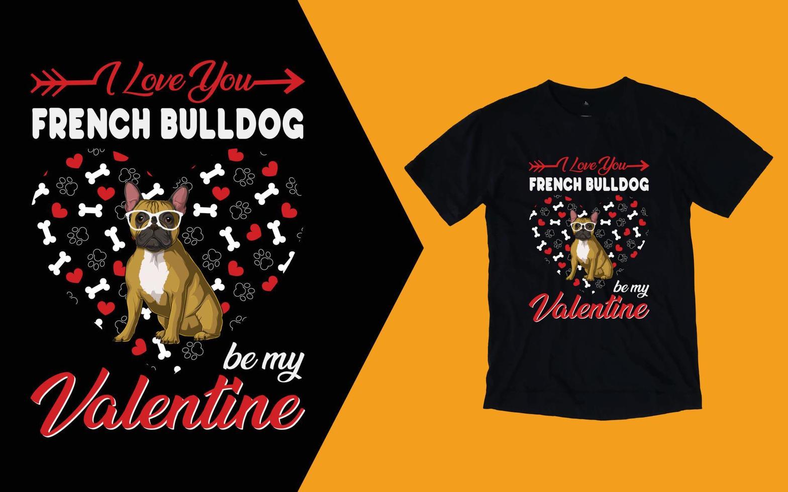 camiseta eu te amo bulldog francês seja meu namorado vetor
