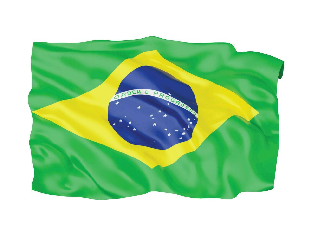 símbolo de sinal nacional da bandeira do brasil 3d vetor