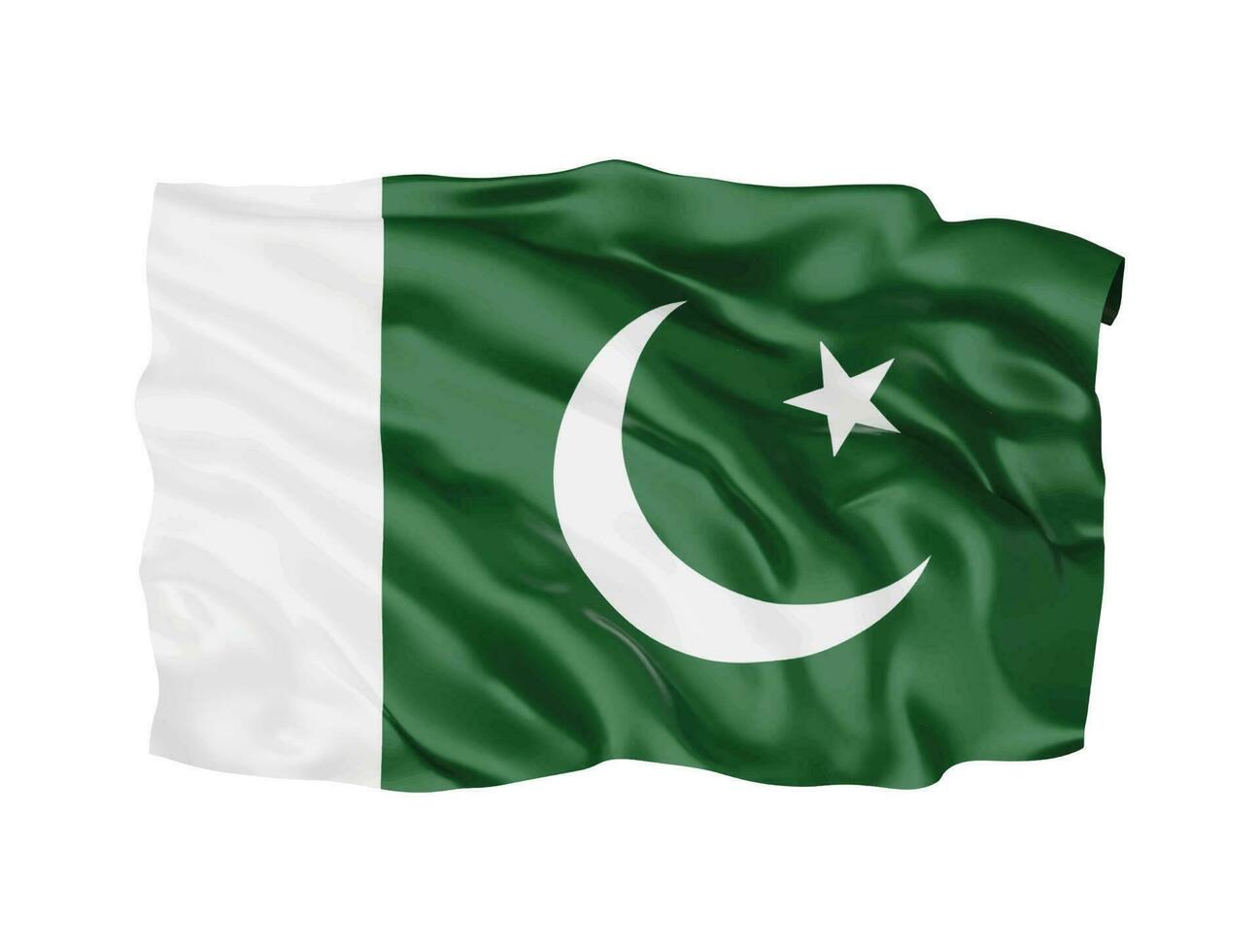 símbolo de sinal nacional da bandeira do Paquistão 3d vetor