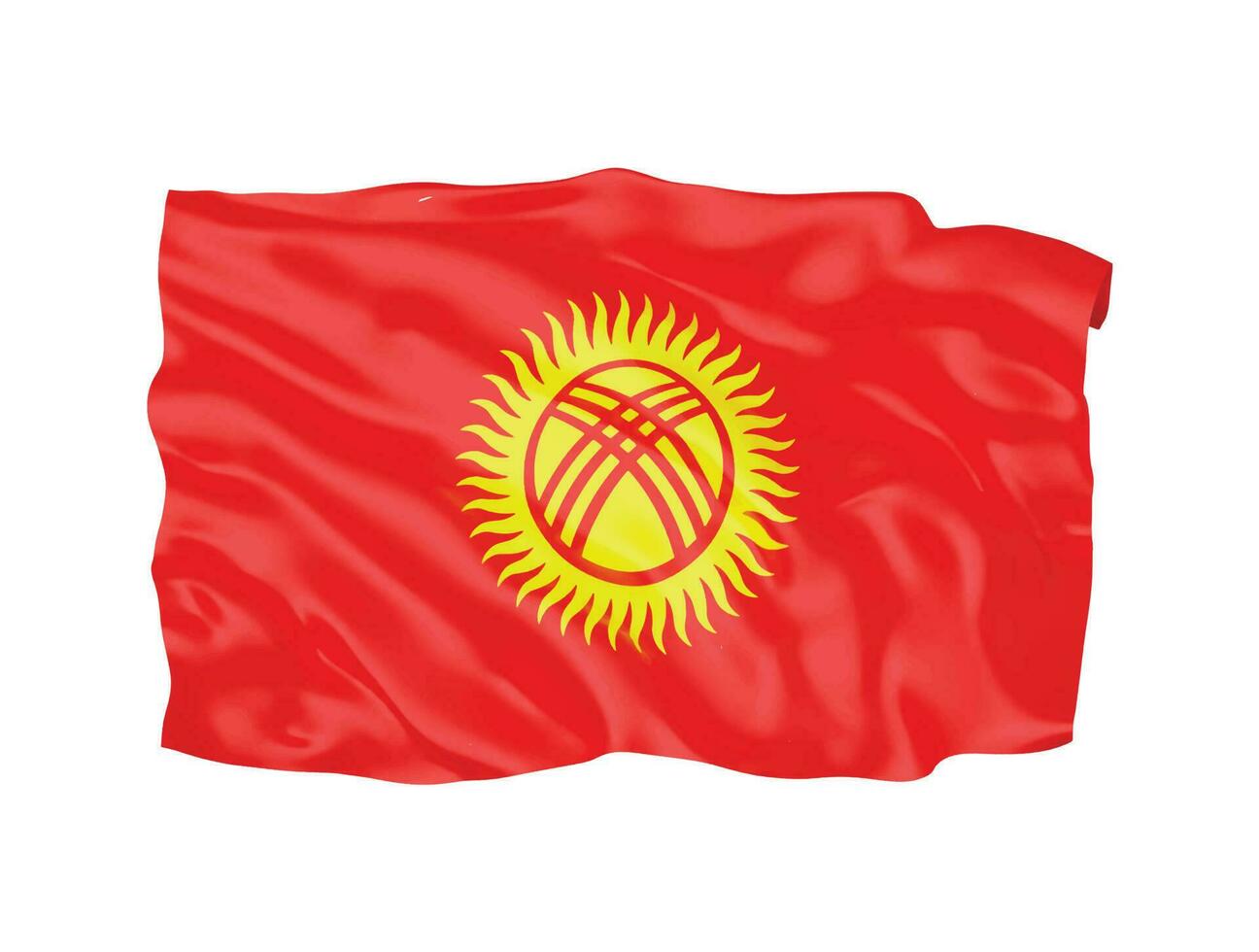 símbolo do sinal nacional da bandeira de Quirguistão 3d vetor