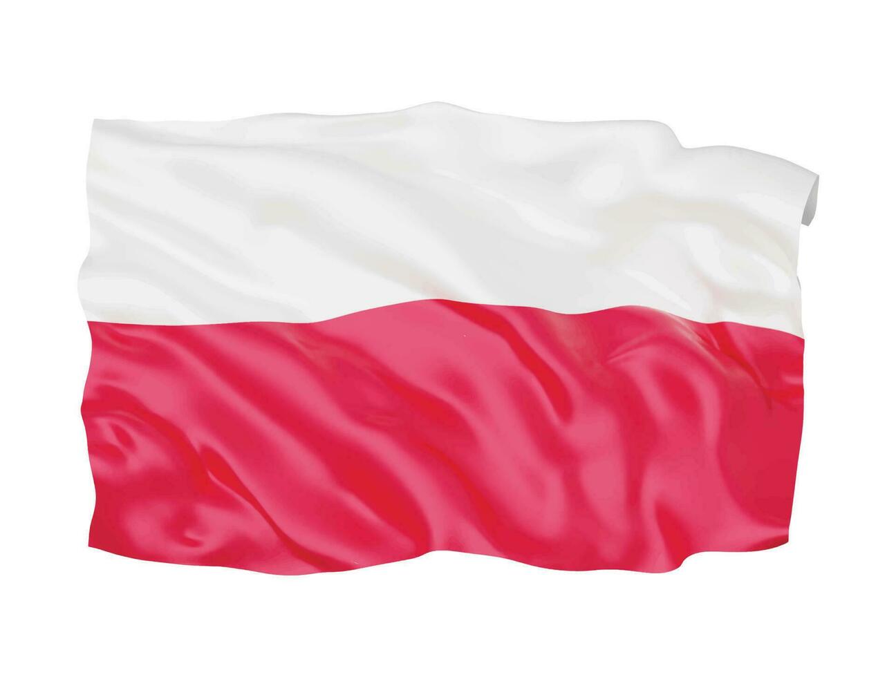 símbolo de sinal nacional da bandeira da polônia 3d vetor