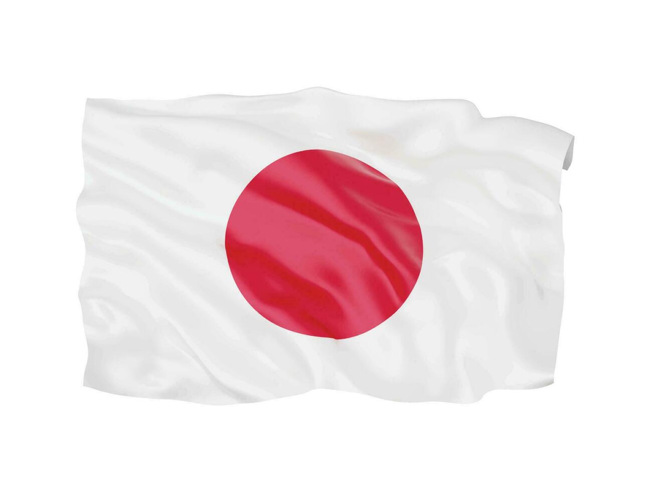 símbolo de sinal nacional da bandeira do japão 3d vetor