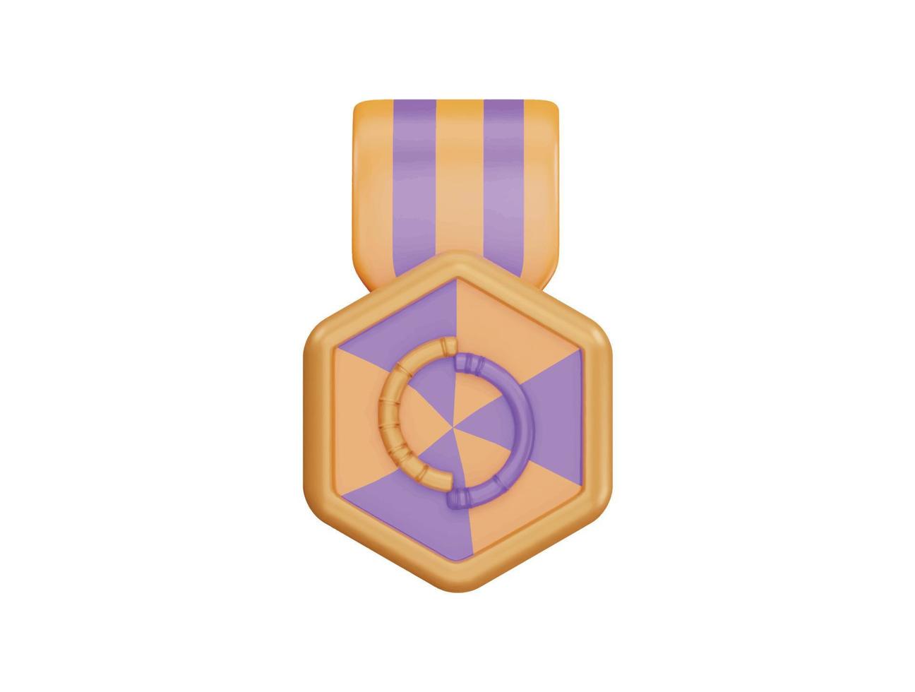 distintivos de medalha ícone do vetor 3d estilo minimalista dos desenhos animados