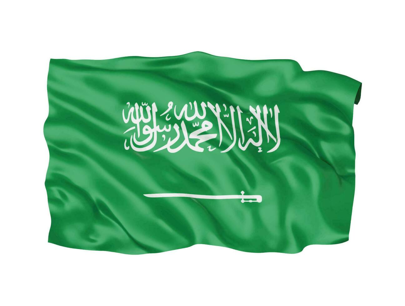 símbolo de sinal nacional da bandeira da arábia saudita 3d vetor