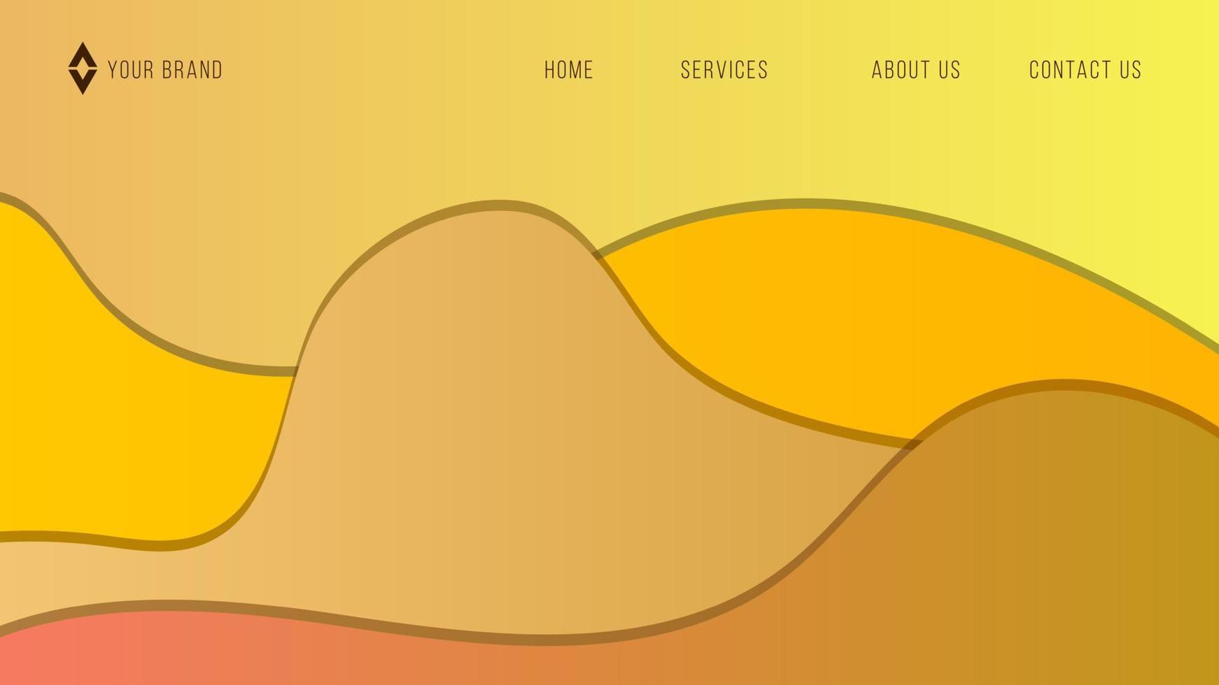 fundo de minimalismo marrom e amarelo em tamanho de tela de página da web grande vetor