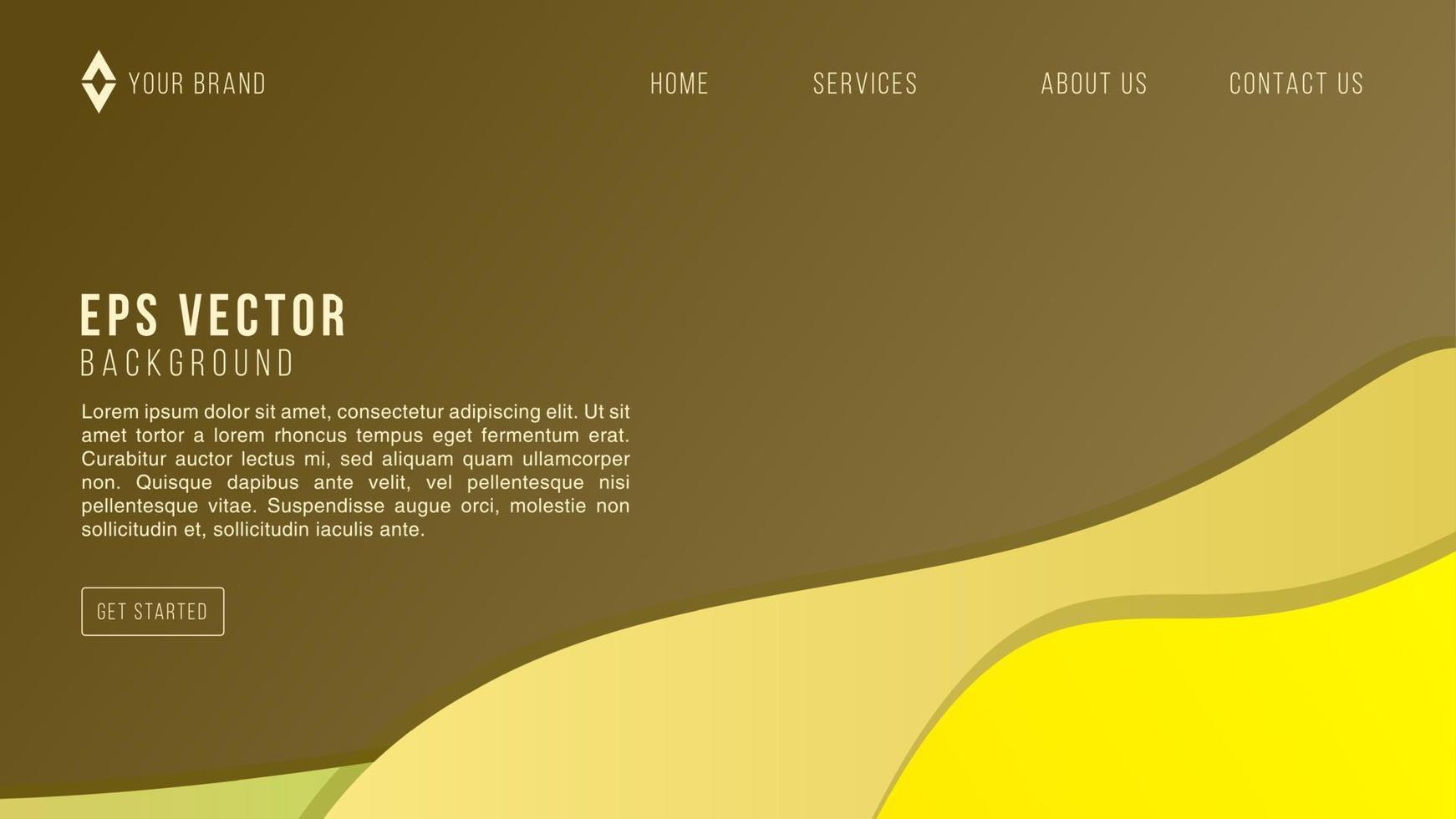 fundo de minimalismo marrom e amarelo em tamanho de tela de página da web grande vetor