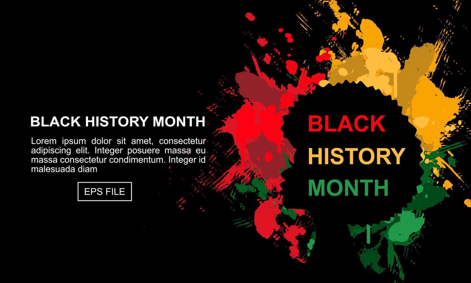 mês da história negra para ilustração dos tempos modernos com cor de tinta e mulheres negras com cabelo afro vetor