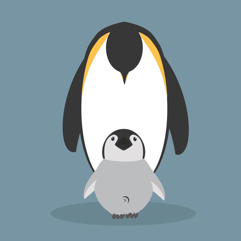 família de pinguins feliz vetor