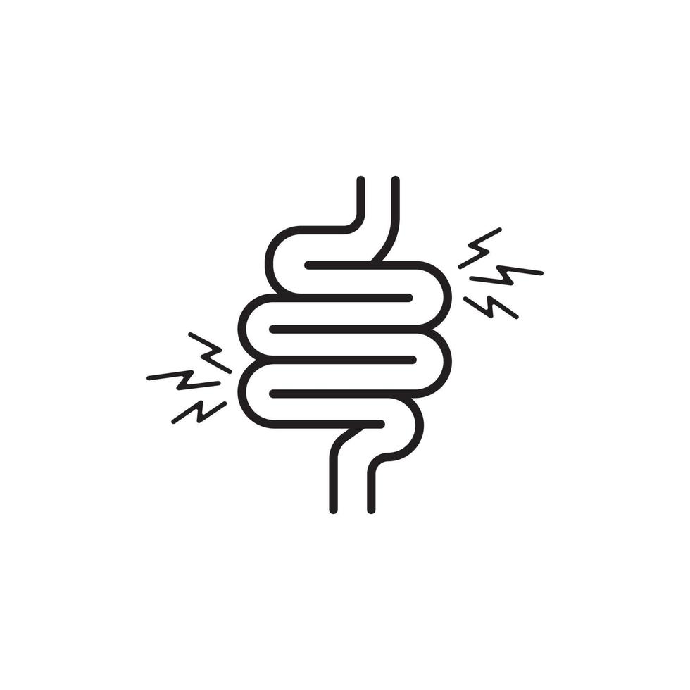 dor de estômago ou diarréia logotipo ou ícone design de ilustração vetorial simples vetor