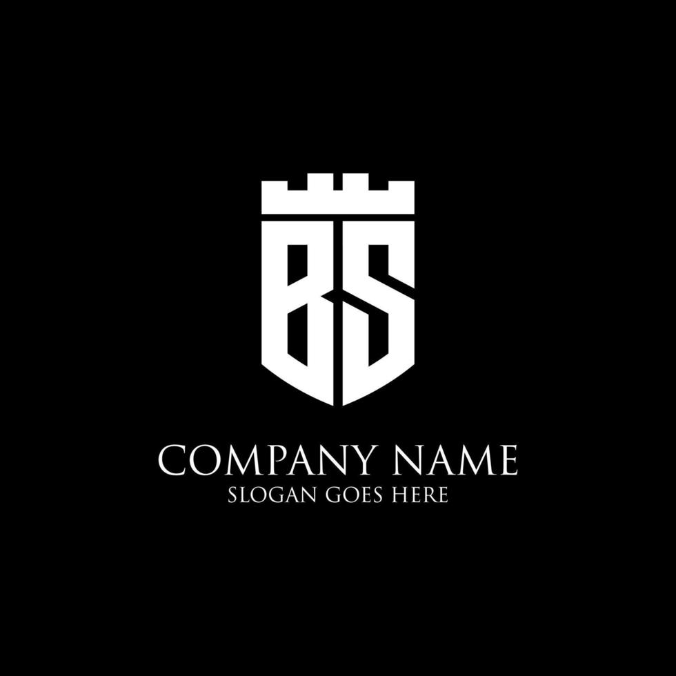 inspiração de design de logotipo de escudo inicial bs, vetor de logotipo real da coroa - fácil de usar para o seu logotipo