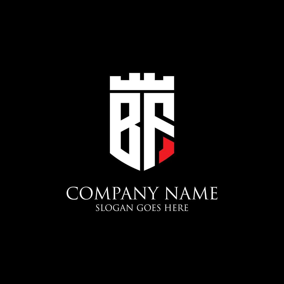 inspiração de design de logotipo de escudo inicial bf, vetor de logotipo real da coroa - fácil de usar para o seu logotipo