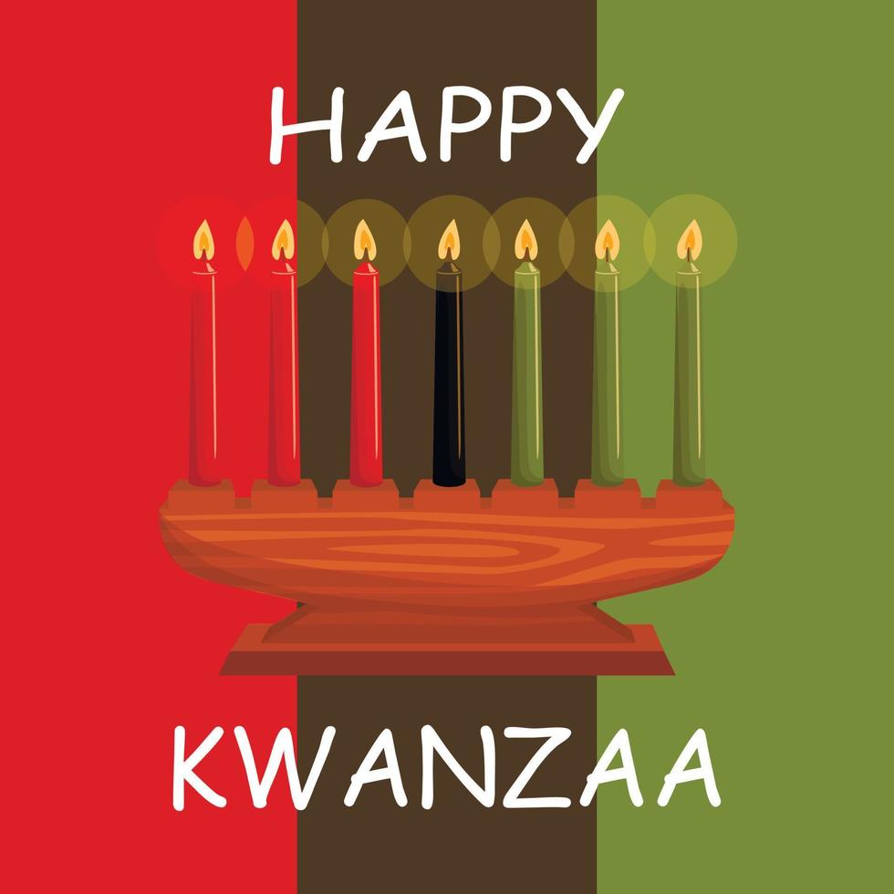 ilustração de saudações felizes de kwanzaa para celebração do festival de feriado afro-americano da colheita vetor
