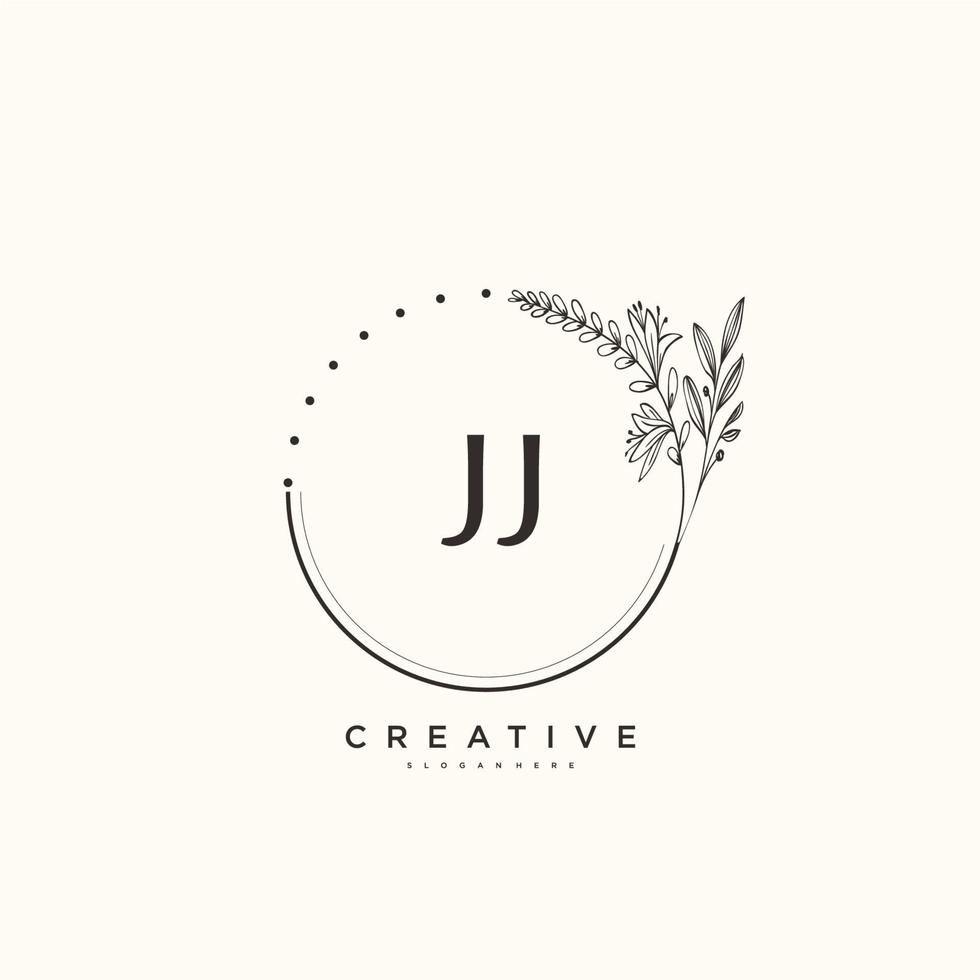 arte do logotipo inicial do vetor de beleza jj, logotipo de caligrafia da assinatura inicial, casamento, moda, joalheria, boutique, floral e botânico com modelo criativo para qualquer empresa ou negócio.