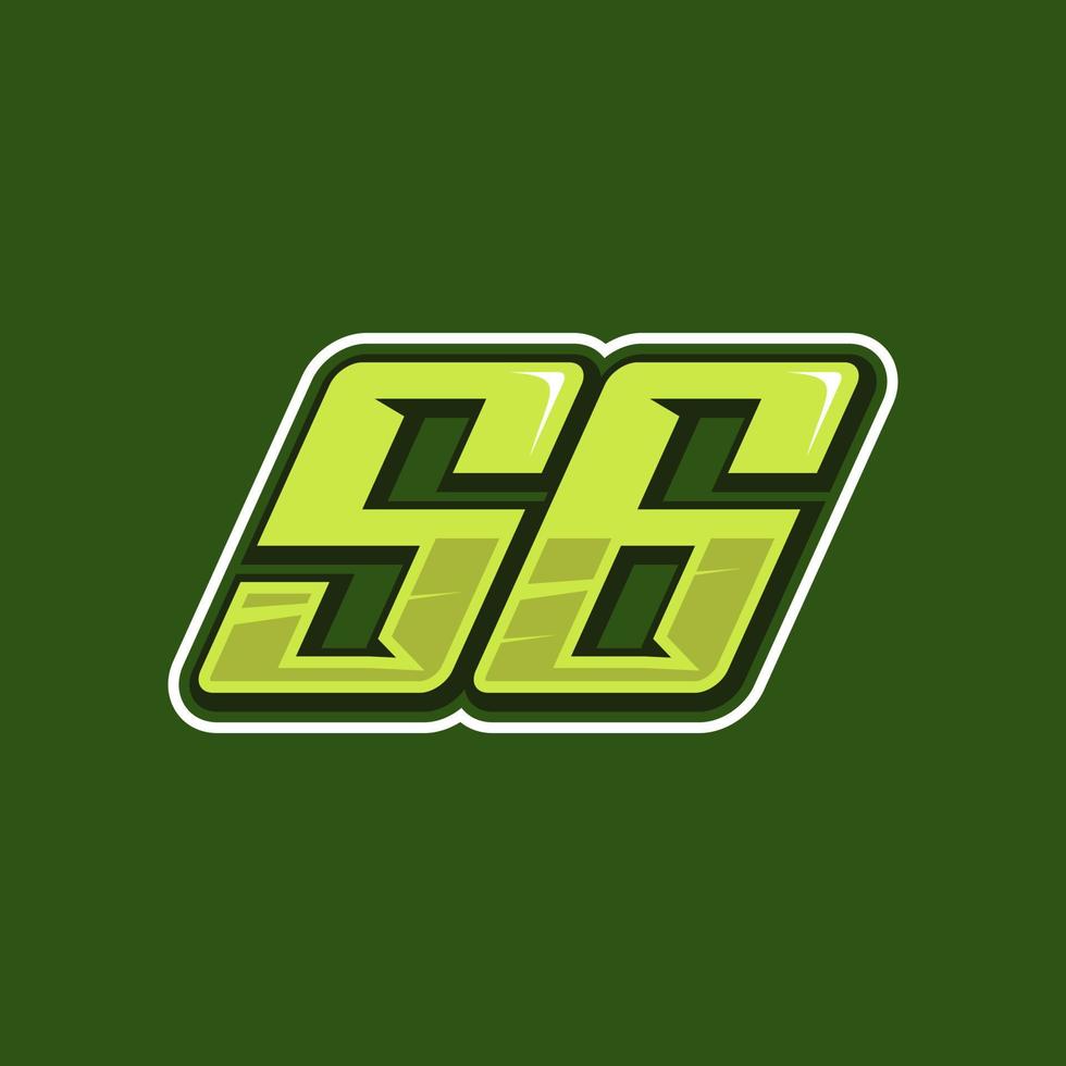 vetor de design de logotipo número 56 de corrida