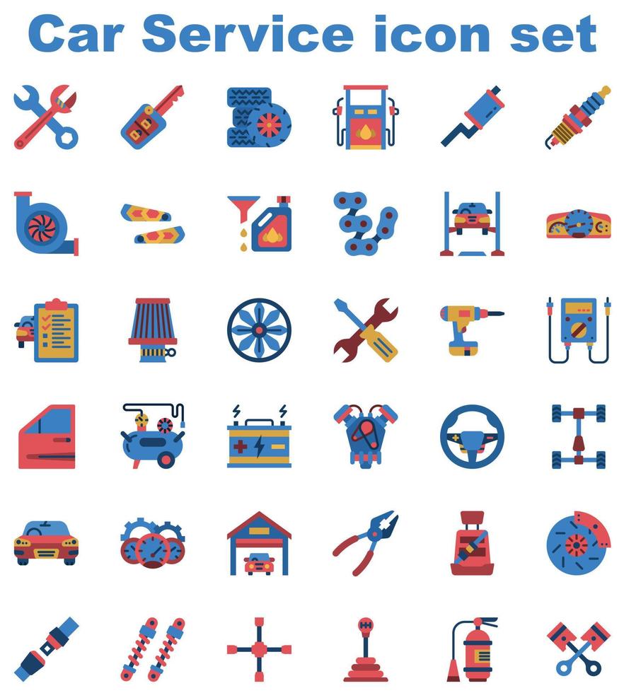 conjunto de ícones de serviço de carro vetor