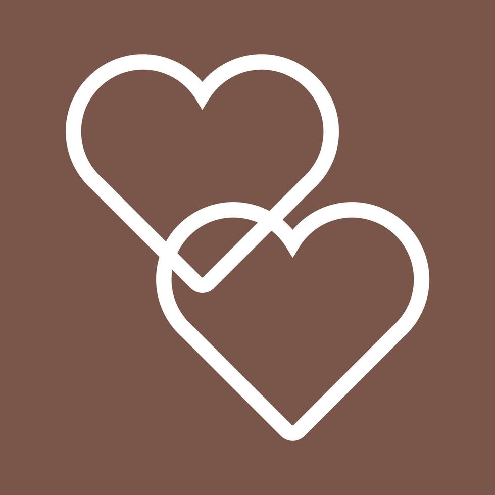 ícone de fundo de cor de linha de dois corações vetor
