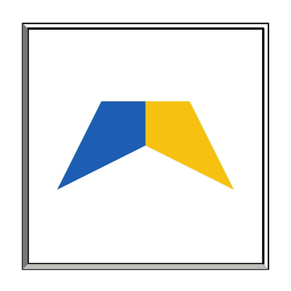 logotipo abstrato com duas cores amarelo e azul download grátis vetor