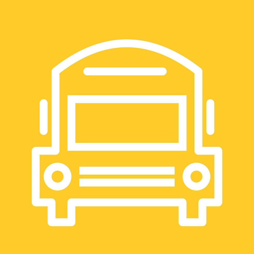 ícone de fundo de cor de linha de ônibus escolar vetor