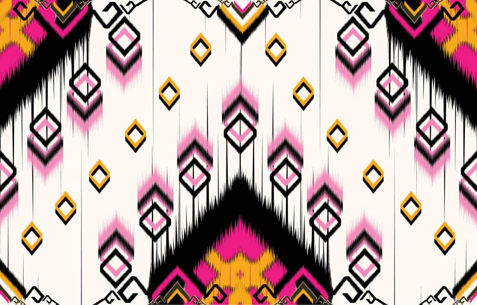 ikat paisley. padrão étnico geométrico paquistão americano africano oriental, ásia, têxtil de motivo asteca e bohemian.design para fundo, papel de parede, impressão de tapete, tecido, batik, azulejo. vetor de padrão ikat.