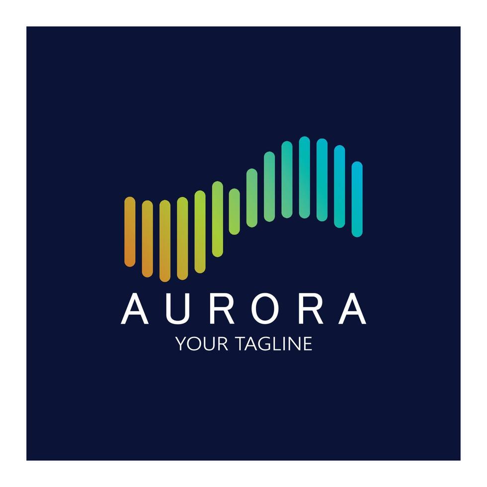 modelo de vetor de ilustração de ícone de design de logotipo aurora