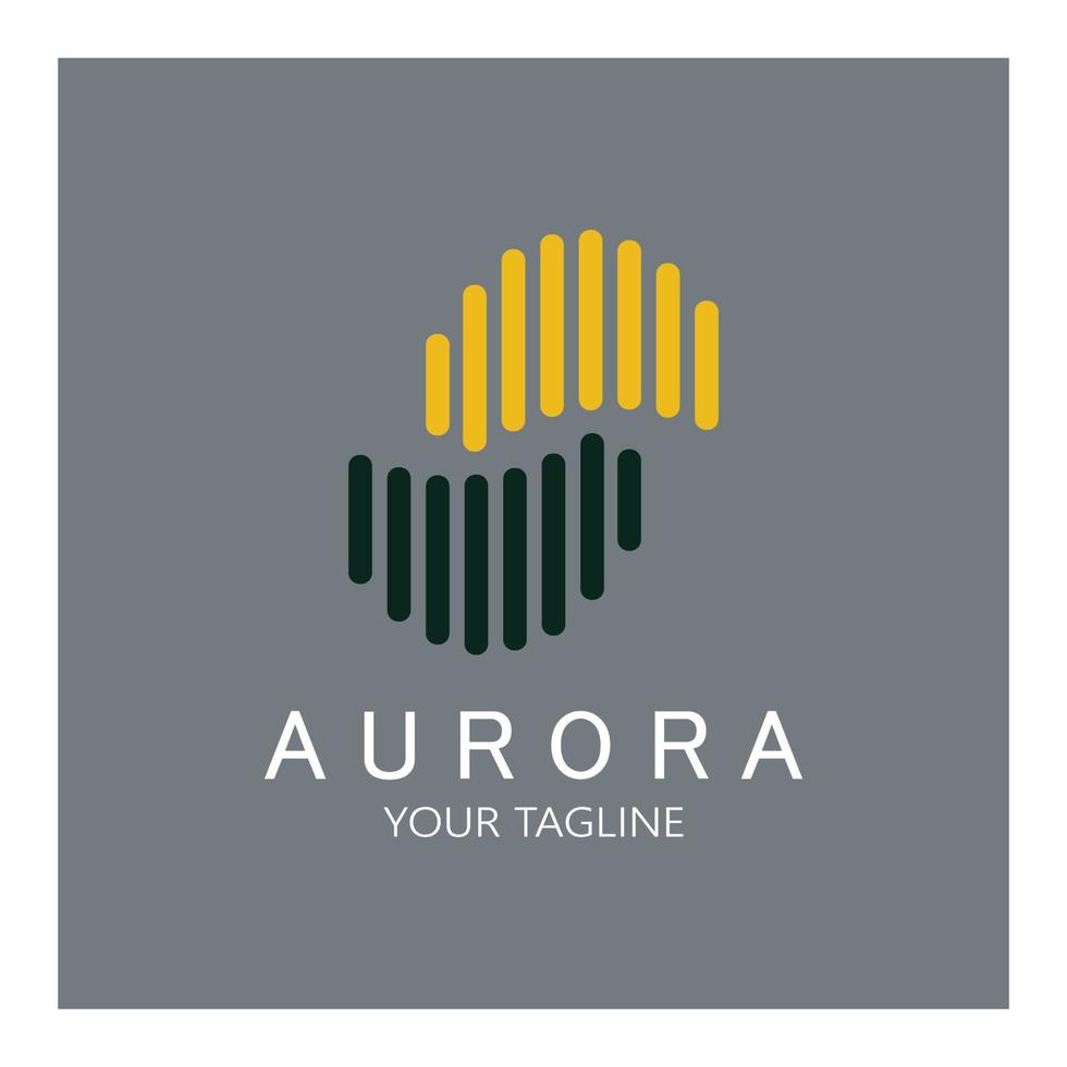 modelo de vetor de ilustração de ícone de design de logotipo aurora