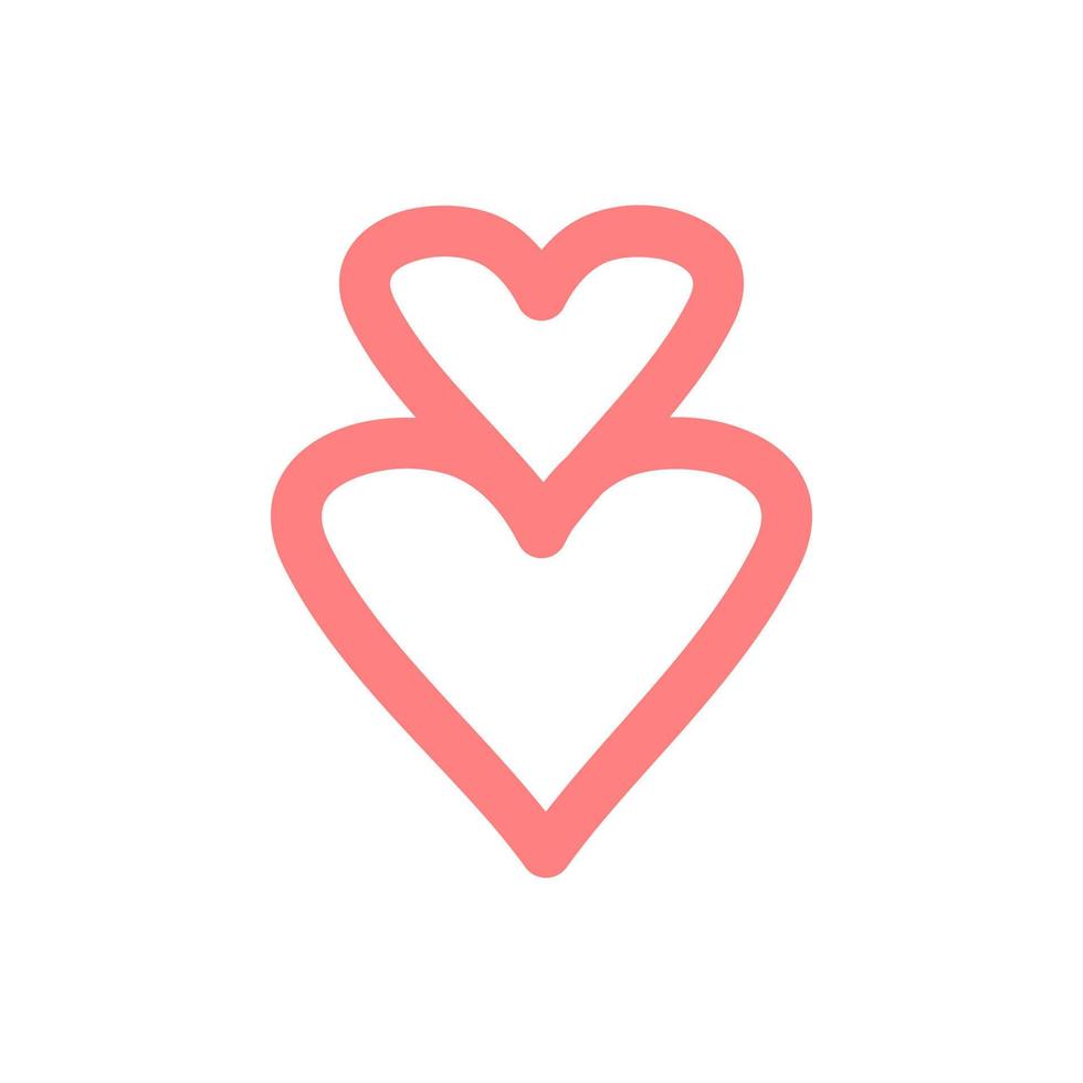 vetor simples de forma de amor de duas linhas. modelo de ilustração vetorial de coração doce.